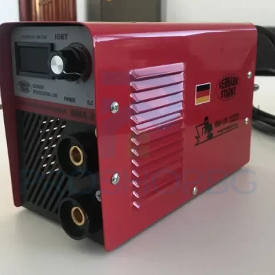 Инверторен електрожен VERMARK STARKE 300А  Мощен и ефективен инструмент за ръчно електродъгово заваряване, подходящ за професионална и домашна употреба. С IGBT технология, той предлага отлична производителност и стабилност на дъгата. Функциите Hot Start, Anti Stick и Arc Force осигуряват лесно запалване на дъгата, предотвратяват залепване на електрода и позволяват прецизно регулиране на динамиката на дъгата.