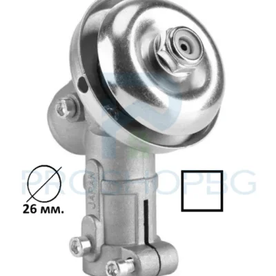 Долният редуктор (ъглова предавка) е ключов елемент за правилната работа на бензиновите тримери и моторни коси. Този модел е предназначен за пръти с диаметър Ø26 мм и е със захващане тип "КВАДРАТ". Подходящ е за широка гама китайски бензинови тримери, осигурявайки стабилно предаване на мощността към режещия инструмент и гарантирайки ефективност при работа.