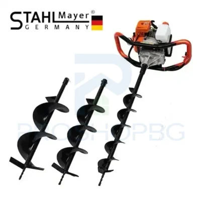 Бензинов двутактов свредел STAHLMAYER 74cc Създайте лесно и бързо дупки за засаждане или монтаж с бензиновия двутактов свредел STAHLMAYER 74cc. Тази мощна и надеждна машина е идеална за работа в градината, строителството или при поставяне на колове и плажни чадъри. С анти-вибрационна система, гумени дръжки и здрав дизайн, свределът осигурява комфорт и ефективност при всяка задача.