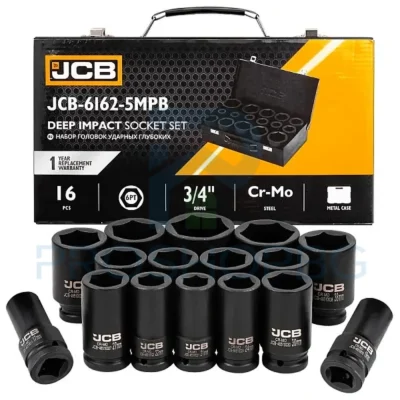 Ударни вложки JCB 1/2 – Комплект 16 части, модел 6162-5MPB