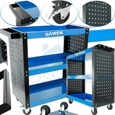 Мобилна количка за инструменти HAWEK HW-1177 – 78 x 76 x 36 см Практично решение за организиране и пренасяне на инструменти с висока товароносимост и удобство при движение.