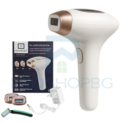 INMEST Glow Beam IPL Лазерна Епилация – Професионална технология за гладка кожа у дома INMEST Glow Beam IPL е иновативен уред за лазерна епилация, съчетаващ професионални резултати и удобство за домашна употреба. С до 999,999 светлинни импулса и интензивна пулсираща светлина (IPL), устройството е идеалното решение за дълготрайно премахване на нежеланото окосмяване, подмладяване на кожата и комфорт без болка.