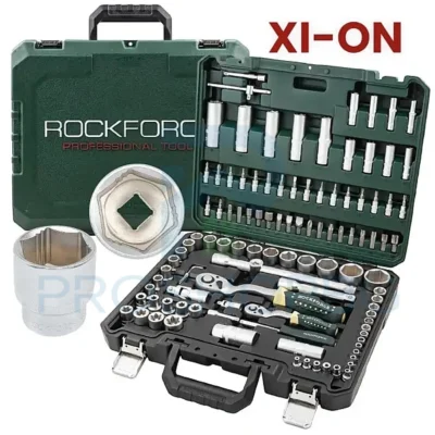 Гедоре 108 части ROCKFORCE XI-ON – Професионален комплект с вложки за заоблени болтове Комплектът инструменти ROCKFORCE XI-ON съдържа 108 висококачествени части, проектирани за професионални автомонтьори, техници и ентусиасти. Специално предимство са вложките XI-ON тип, които имат иновативен зъбен профил и позволяват развиването на болтове и гайки със заоблени ръбове – до 85% износване без загуба на захват.