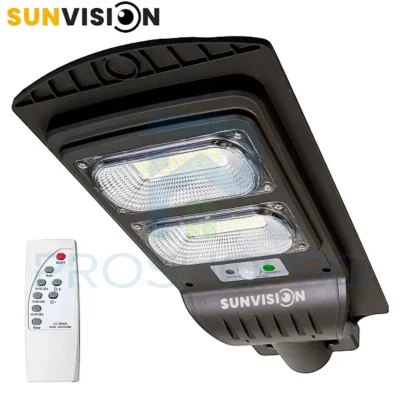 Соларна улична лампа SUNVISION 900W – Мощност, която идва от слънцето! Открий интелигентно външно осветление, което не изисква ток, не иска кабели и работи напълно автономно.