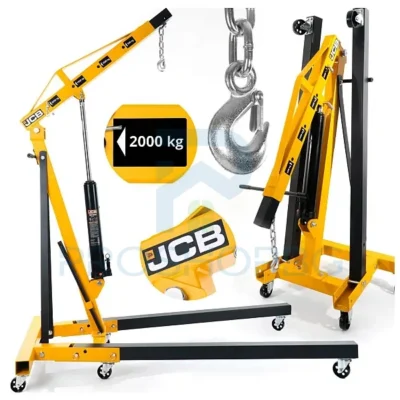 Хидравличен сгъваем кран за двигатели тип "Жираф" 2 т. – JCB 🔧 Професионална мощ за тежки задачи – сгъваем, стабилен и надежден